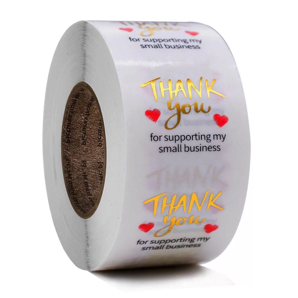 1 Roll/ 500pcs Thank You Stickers for Business